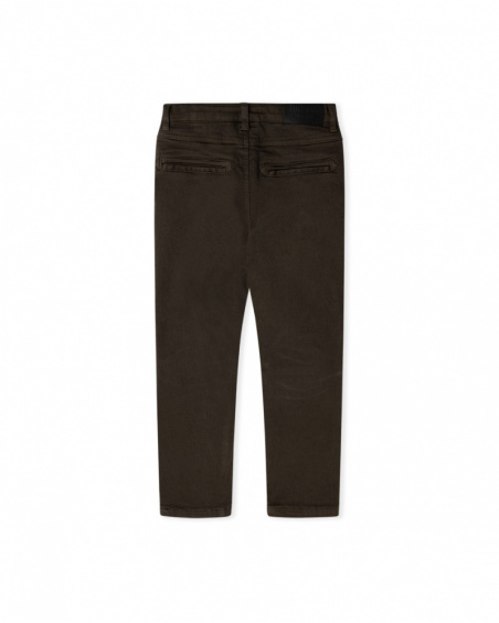 Pantalon en sergé marron Boy Hiking Trail