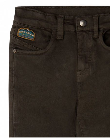 Pantalon en sergé marron Boy Hiking Trail