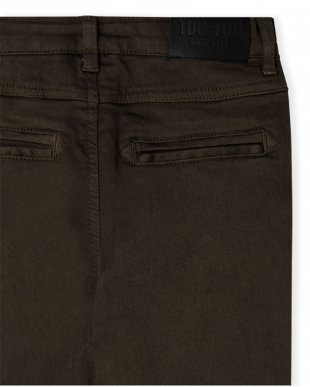 Pantalon en sergé marron Boy Hiking Trail