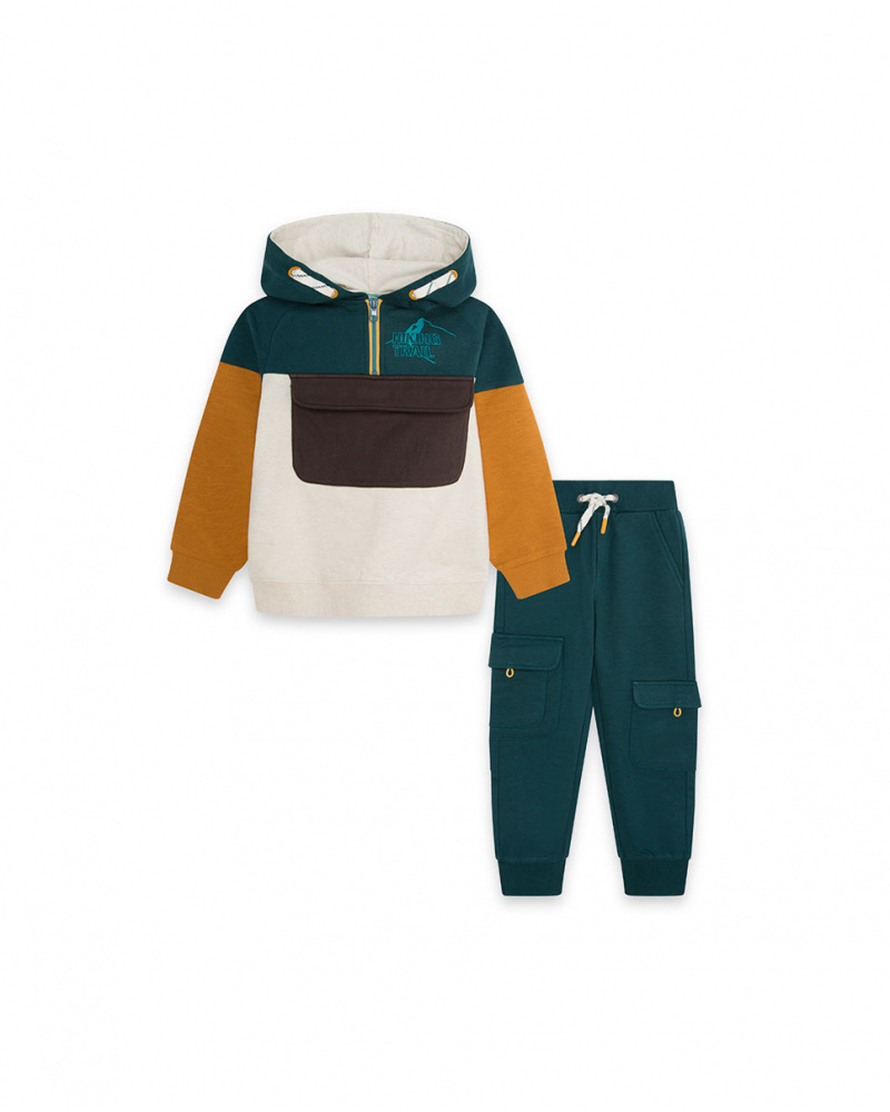 Sweat-shirt et pantalon en peluche marron Sentier de randonnée