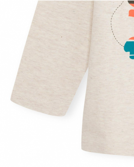 T-shirt En Maille Beige Et Marron Sentier De Randonnée Garçon