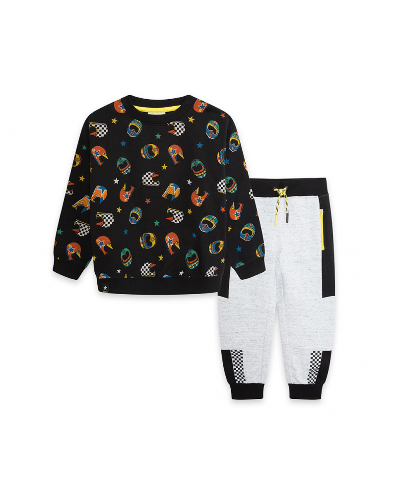 Sweat Noir En Peluche Et Pantalon Garçon Speed Race