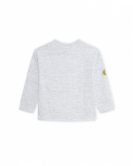 T-shirt Tricoté Gris Et Noir Garçon Speed Race