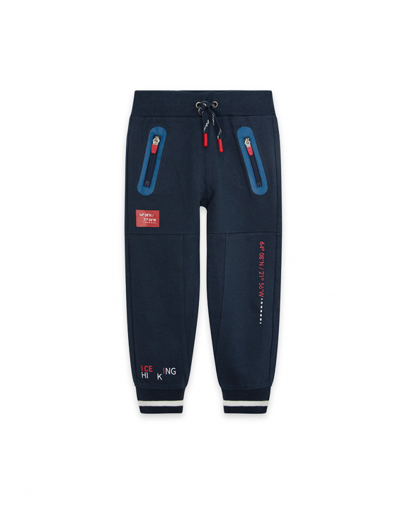 Pantalon en peluche bleu garçon Ski Explorers