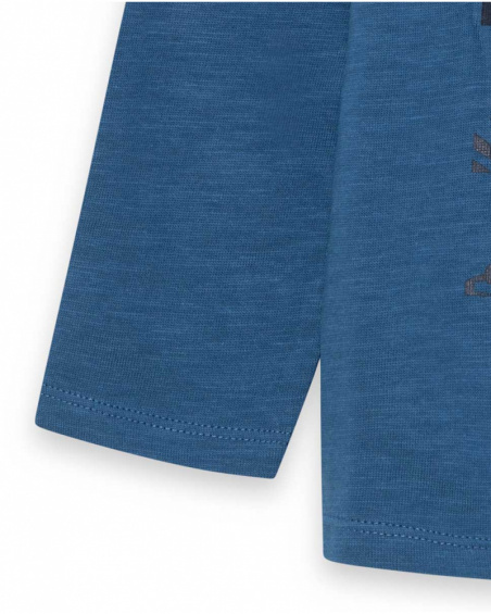 T-shirt en tricot bleu garçon Ski Explorers