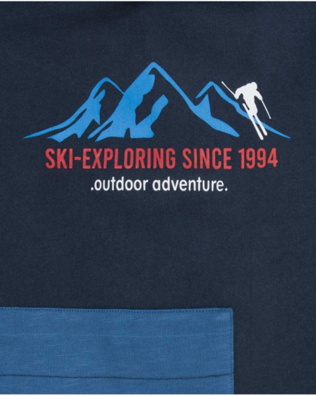 Sweat Peluche Bleu Et Rouge Garçon Ski Explorers Sweat Peluche Bleu Et Rouge Garçon Ski Explorers