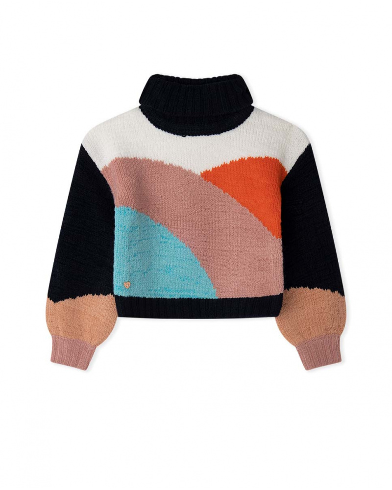 Pull Tricot Bleu Fille Night Garden