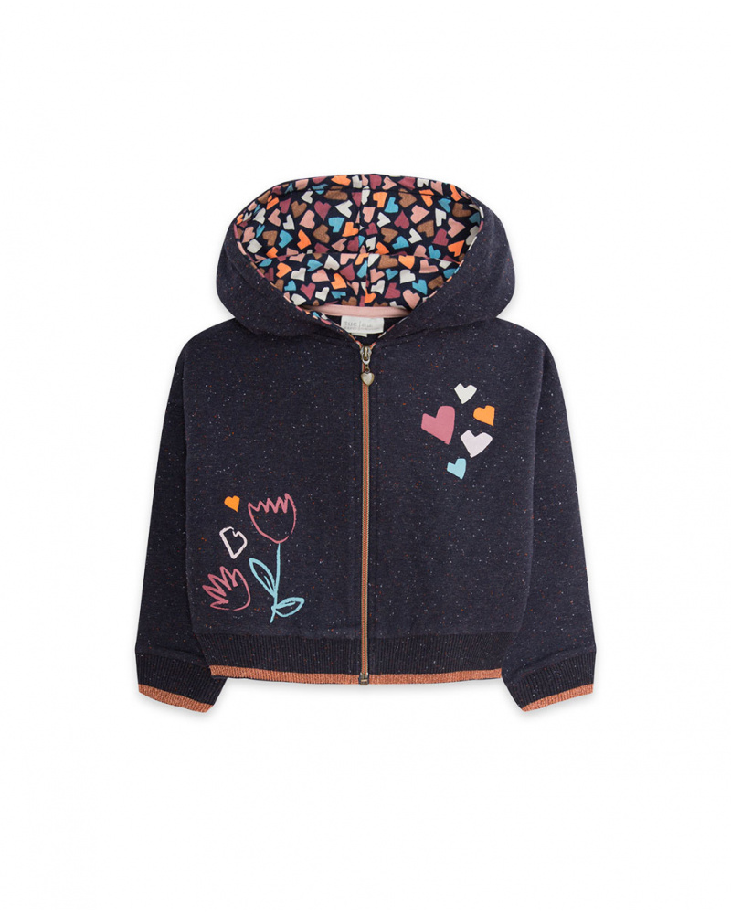 Sweat Capuche Peluche Bleu Fille Night Garden