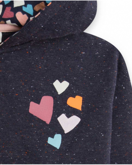 Sweat Capuche Peluche Bleu Fille Night Garden