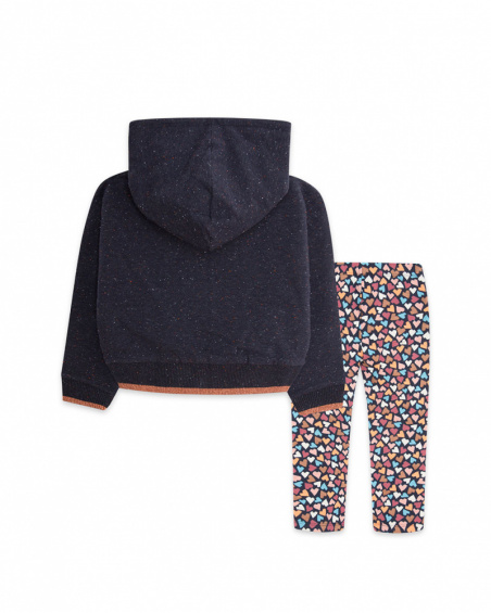 Sweat Peluche Bleu Et Legging Fille Night Garden Sweat Peluche Bleu Et Legging Fille Night Garden
