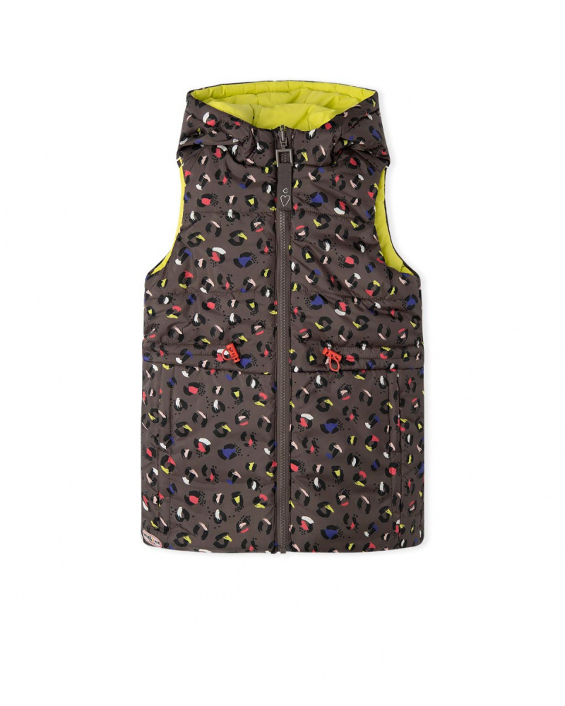 Gilet fille réversible gris Wild & Free
