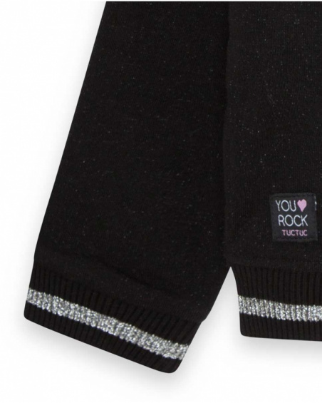Sweat Capuche Peluche Noir Fille Glam Rock Sweat Capuche Peluche Noir Fille Glam Rock