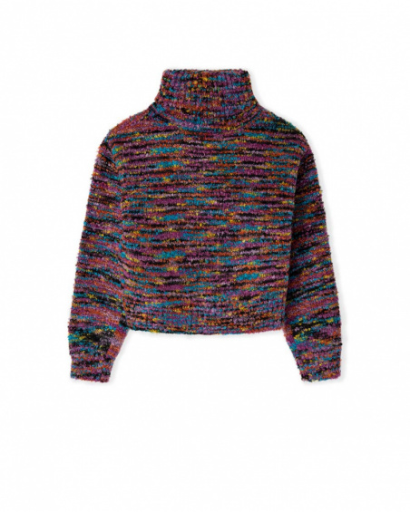 Pull Tricot Rose Fille Glam Rock