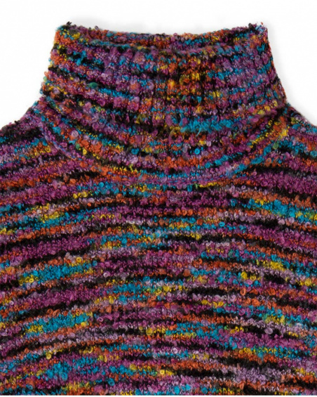 Pull Tricot Rose Fille Glam Rock