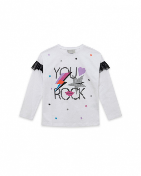 T-shirt en maille blanc Glam Rock Girl T-shirt en maille blanc Glam Rock Girl