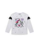 T-shirt en maille blanc Glam Rock Girl T-shirt en maille blanc Glam Rock Girl