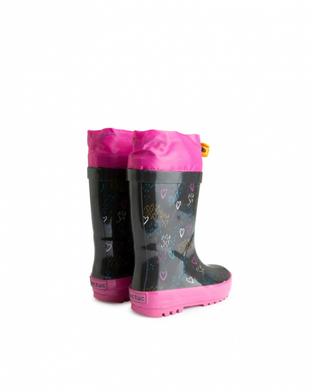 Fille Marron Bottes de Pluie Fleurs d'Hiver