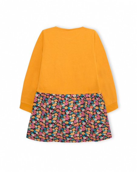 Robe Tricotée Orange Et Rose Fille Fleurs D'hiver
