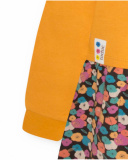 Robe Tricotée Orange Et Rose Fille Fleurs D'hiver Robe Tricotée Orange Et Rose Fille Fleurs D'hiver