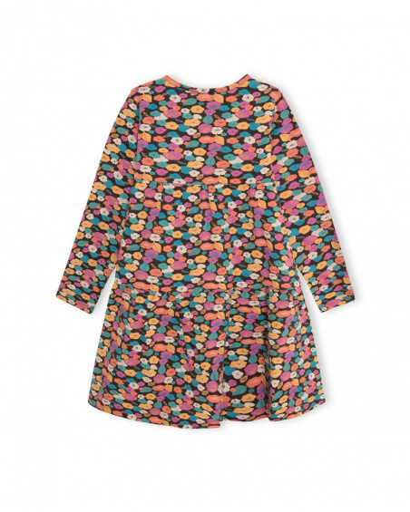 Robe En Tricot Marron Et Rose Fille Fleurs D'hiver