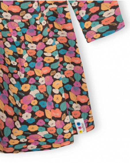 Robe En Tricot Marron Et Rose Fille Fleurs D'hiver