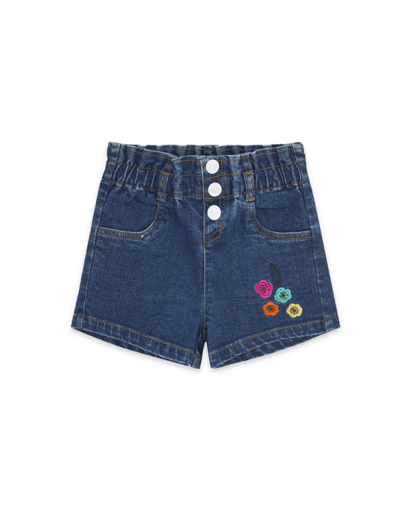 Short Denim Bleu Fille Winter Flowers