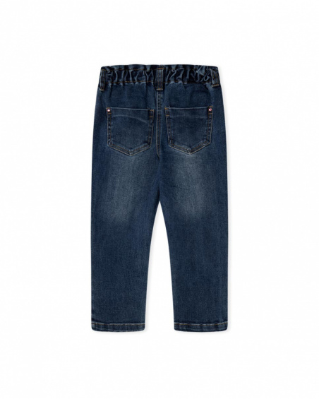 Pantalon Denim Bleu Fille Winter Flowers