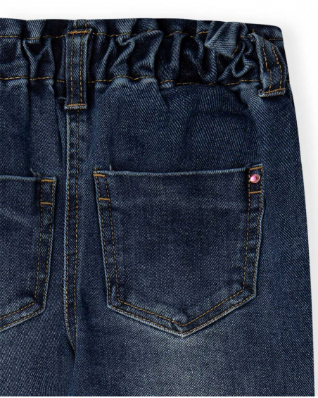 Pantalon Denim Bleu Fille Winter Flowers