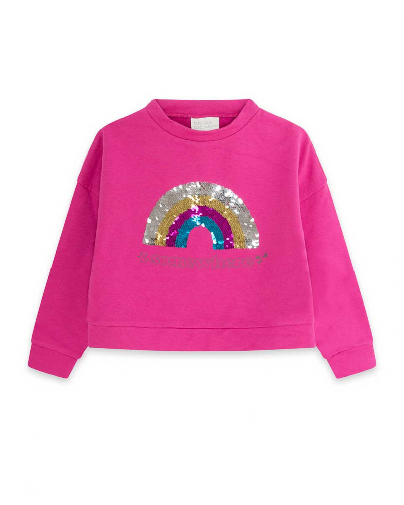 Sweat-shirt en peluche rose pour fille Fleurs d'hiver