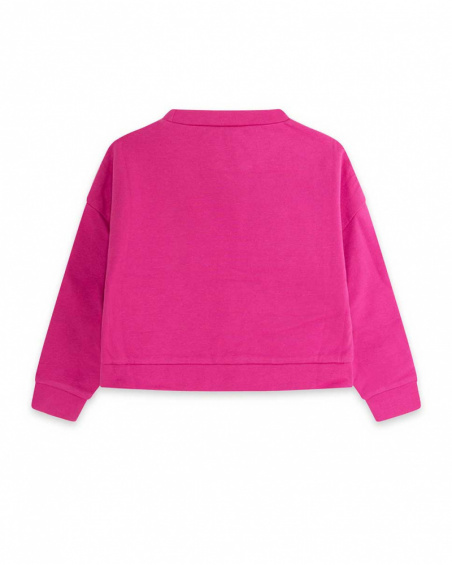 Sweat-shirt en peluche rose pour fille Fleurs d'hiver