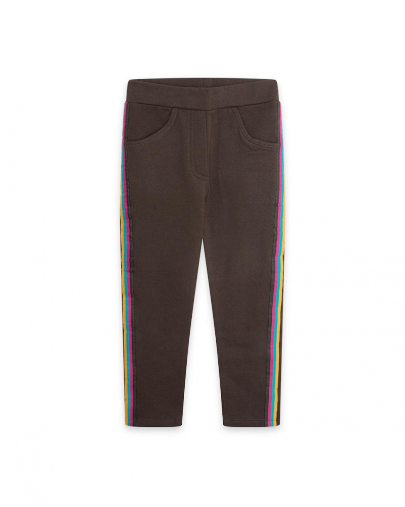 Fille Marron Plush Legging Winter Flowers