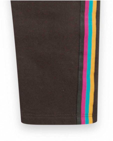 Sweat Et Legging Peluche Marron Fille Winter Flowers