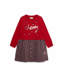 Robe Rouge En Peluche Et Maille Fille J'Adore Le Milk-Shake Robe Rouge En Peluche Et Maille Fille J'Adore Le Milk-Shake