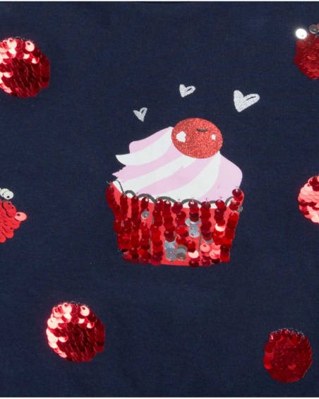 Robe Bleue En Maille Et Peluche Fille J'Adore Le Milk-Shake