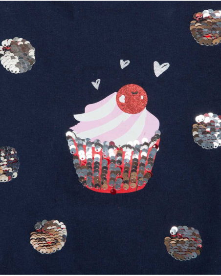 Robe Bleue En Maille Et Peluche Fille J'Adore Le Milk-Shake