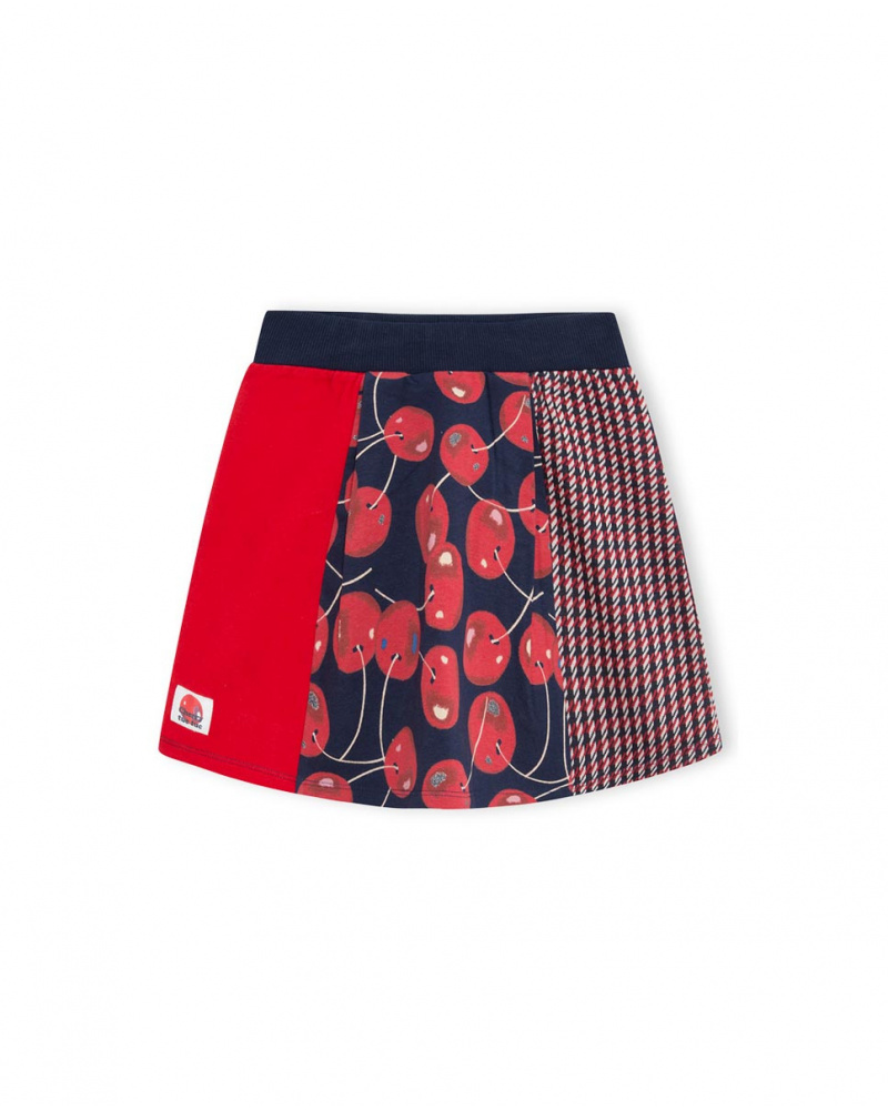 Jupe Rouge En Peluche Et Maille Fille J'Adore Le Milk-Shake