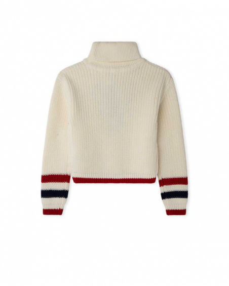 Pull Tricot Blanc Fille J'Adore Le Milk-Shake Pull Tricot Blanc Fille J'Adore Le Milk-Shake