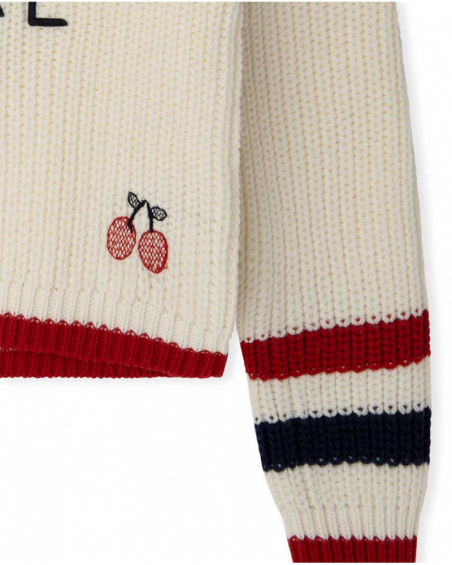Pull Tricot Blanc Fille J'Adore Le Milk-Shake Pull Tricot Blanc Fille J'Adore Le Milk-Shake