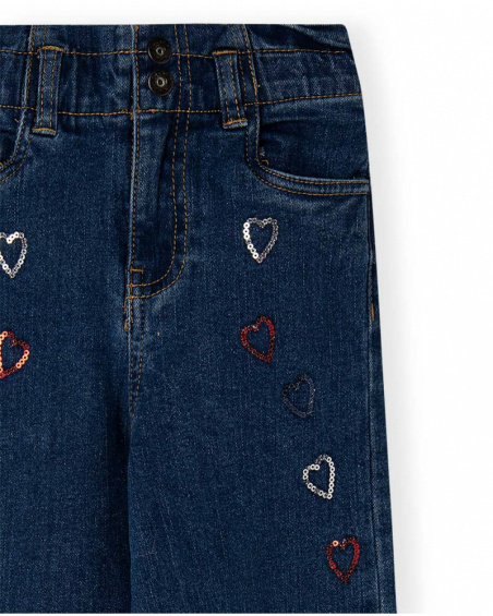 Pantalon Denim Bleu Fille J'Adore Le Milk-Shake Pantalon Denim Bleu Fille J'Adore Le Milk-Shake