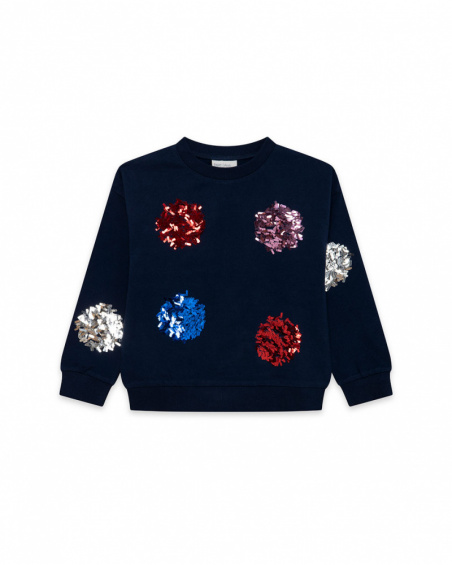 Sweat Fille Bleu Peluche J'Adore Le Milk-Shake