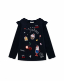 T-shirt bleu et rouge en maille fille J'Adore Le Milk-Shake T-shirt bleu et rouge en maille fille J'Adore Le Milk-Shake