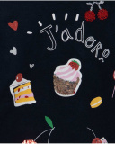 T-shirt bleu et rouge en maille fille J'Adore Le Milk-Shake T-shirt bleu et rouge en maille fille J'Adore Le Milk-Shake
