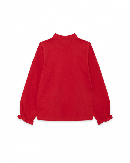 T-shirt Tricot Rouge Fille J'Adore Le Milk-Shake