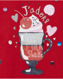 T-shirt Tricot Rouge Fille J'Adore Le Milk-Shake T-shirt Tricot Rouge Fille J'Adore Le Milk-Shake