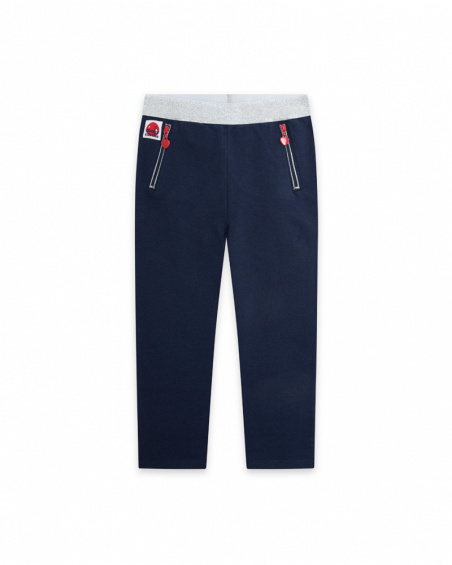 Legging peluche bleu fille J'Adore Le Milk-Shake Legging peluche bleu fille J'Adore Le Milk-Shake