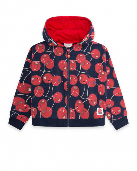 J'Adore Le Milk-Shake Sweat à capuche en peluche bleu pour fille J'Adore Le Milk-Shake Sweat à capuche en peluche bleu pour fille