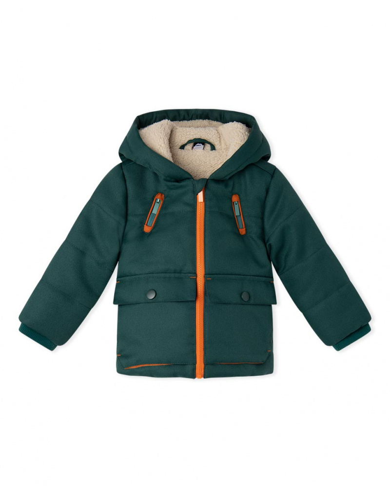 Parka Vert Matelassé Enfant Natural Grown