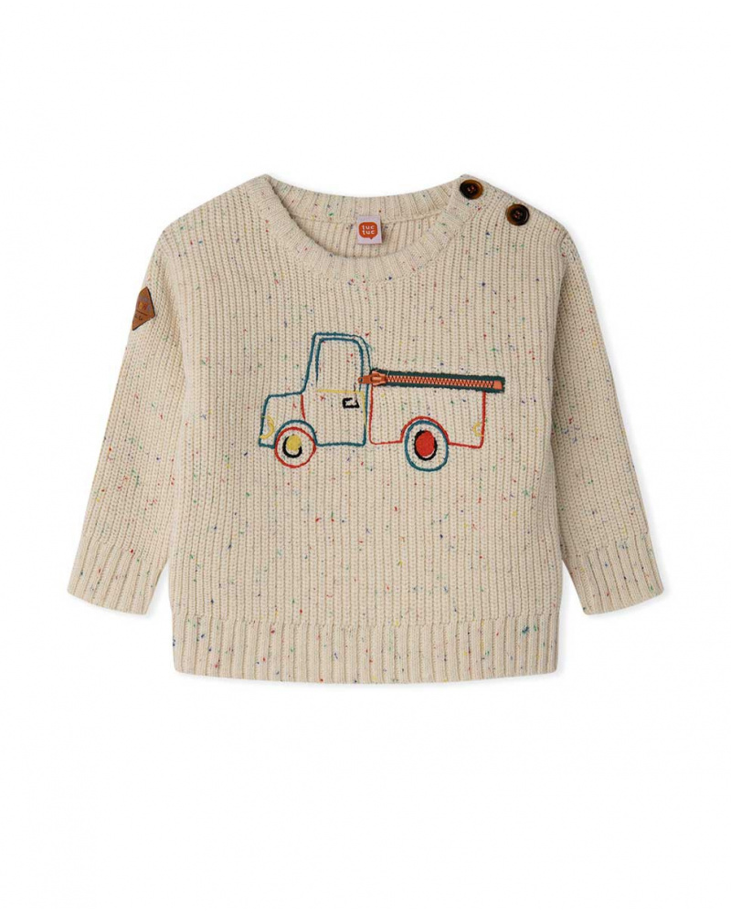 Pull Tricot Beige Garçon Natural Grown