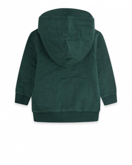 Sweat à Capuche Plush Vert Garçon Natural Grown