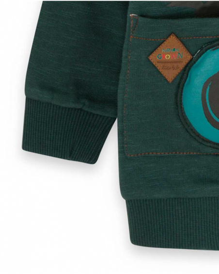 Sweat à Capuche Plush Vert Garçon Natural Grown